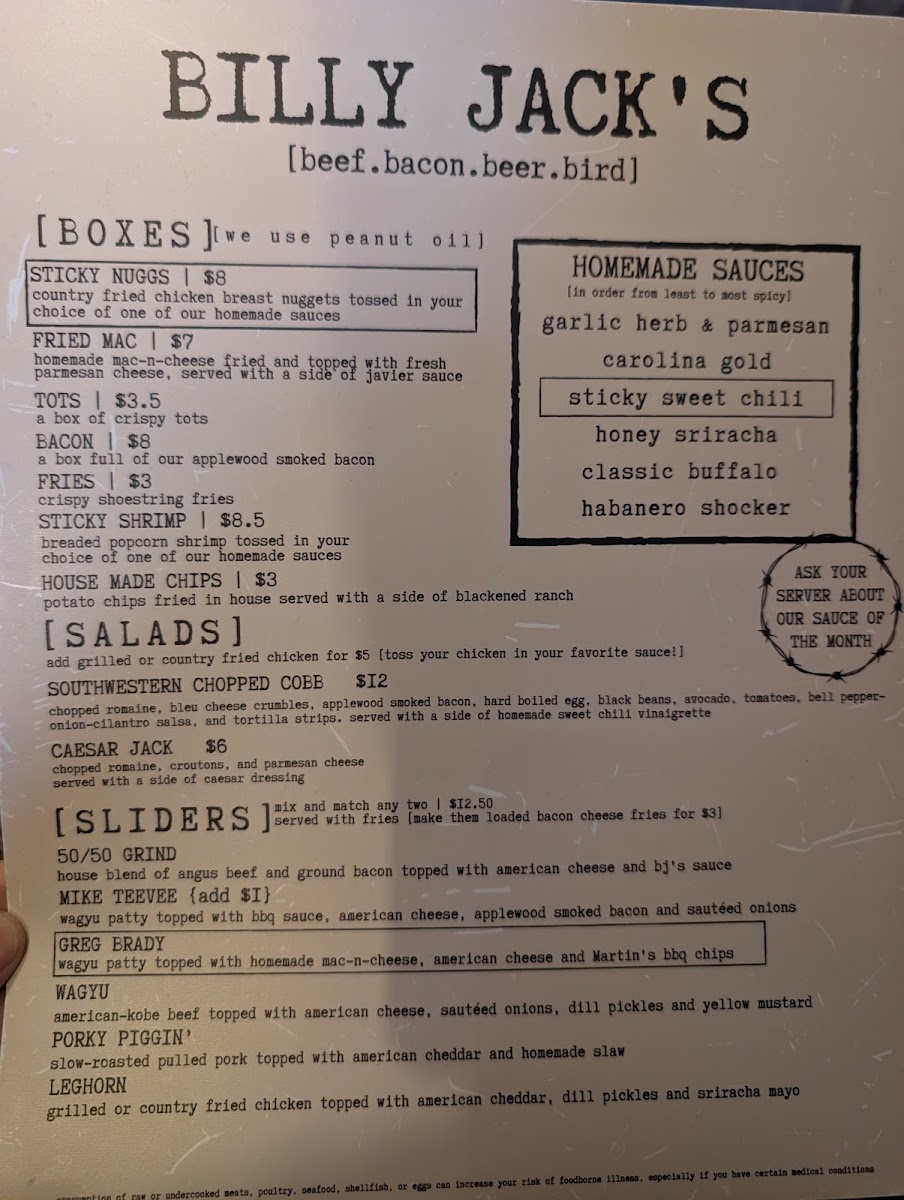 Billy Jack's Shack Menu - Image 5